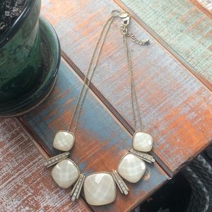 Gold and cream chunk necklace